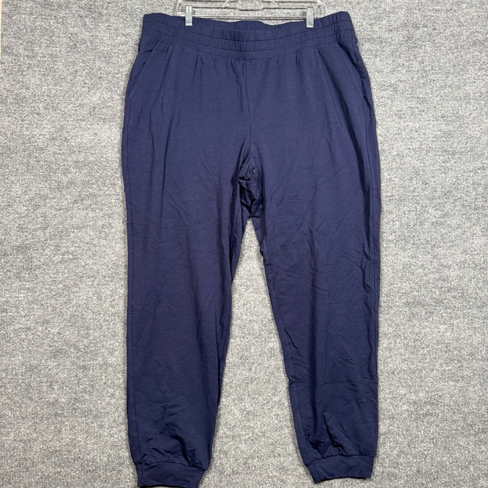 Anybody Womens Size 1XT Jogger Pants Navy Tapered Elastic Waist Pockets Pull On